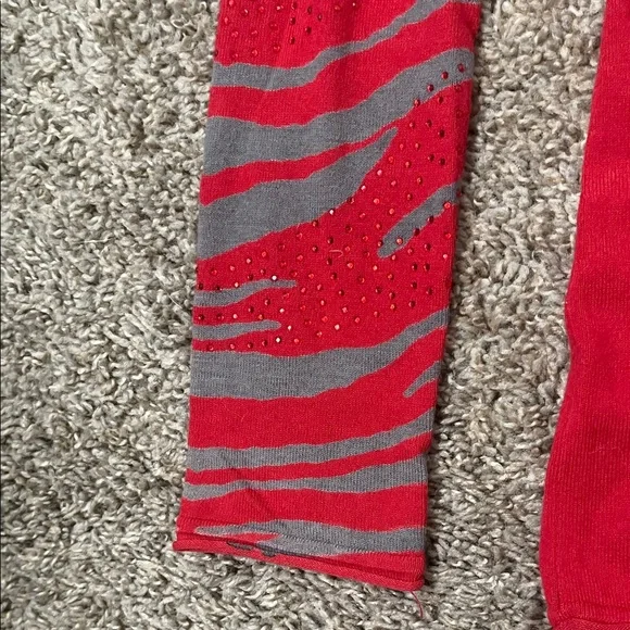 Ed Hardy by Christian Audigier tattoo art Red and Gray Long Sleeve Top - Picture 3 of 8